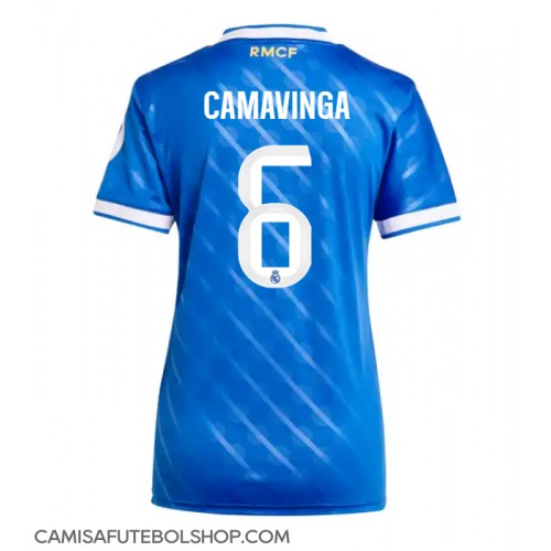 Camisa de time de futebol Real Madrid Eduardo Camavinga #6 Replicas 3º Equipamento Feminina 2025-26 Manga Curta Camisa de time de futebol Real Madrid Eduardo Camavinga #6 Replicas 3º Equipamento Feminina 2025-26 Manga Curta